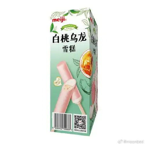 9え)明治(meiji)白桃乌龙雪糕 69g*6支 彩盒装