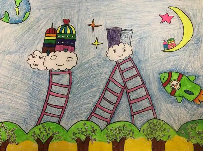 二年级科技筑梦之科幻画优秀作品