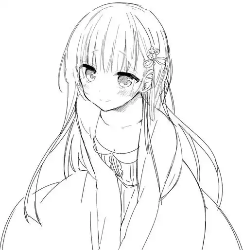 手绘插画线稿手稿黑白素材