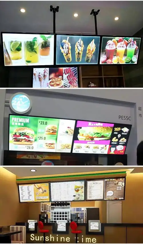奶茶店灯箱 吧台点菜电视灯箱展示广告牌led价目表灯箱 菜单灯箱