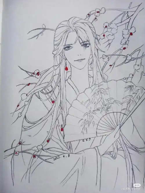 临摹沈兰舟绘画过程图