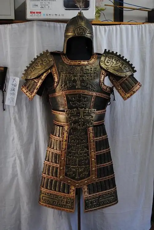 仿中国古代盔甲将军cos武将兵古装铠甲头盔蒙古戏服演出服装可穿淘宝