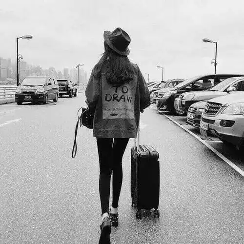 唯美的女生黑白头像背影图片大全集_头像图片_扣扣乐园