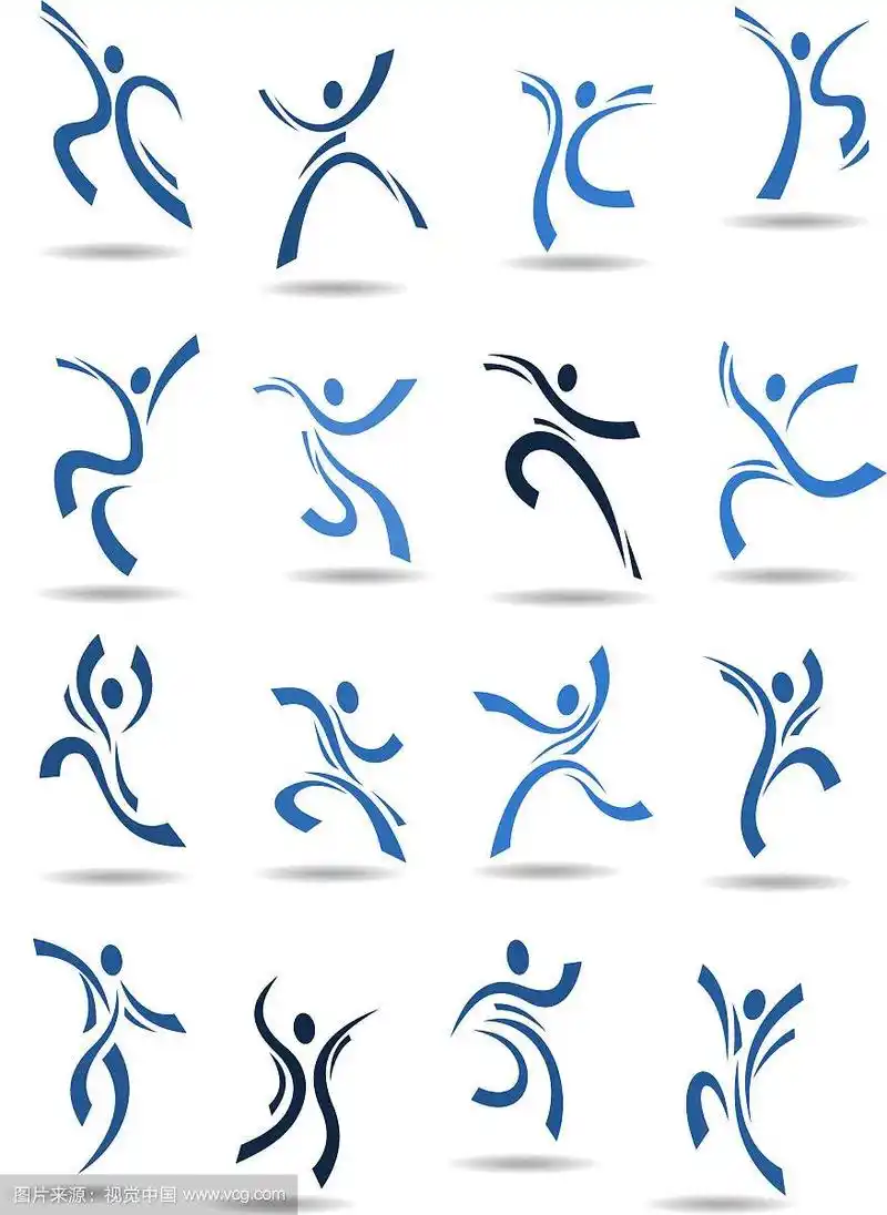 舞蹈人物的抽象剪影