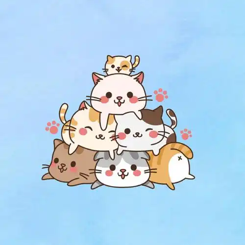 可爱小猫卡通图动漫儿童服饰装饰贴热转印衣服辅料帆布包贴纸补丁