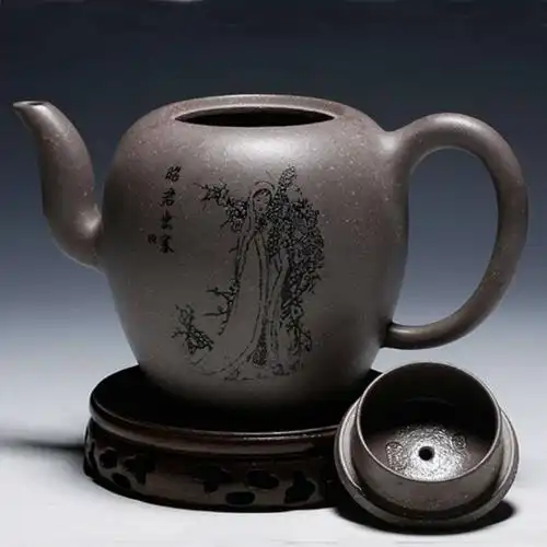 美典(meediea)宜兴名家紫砂壶 茶具茶壶 全手工原矿青灰泥四大美人肩