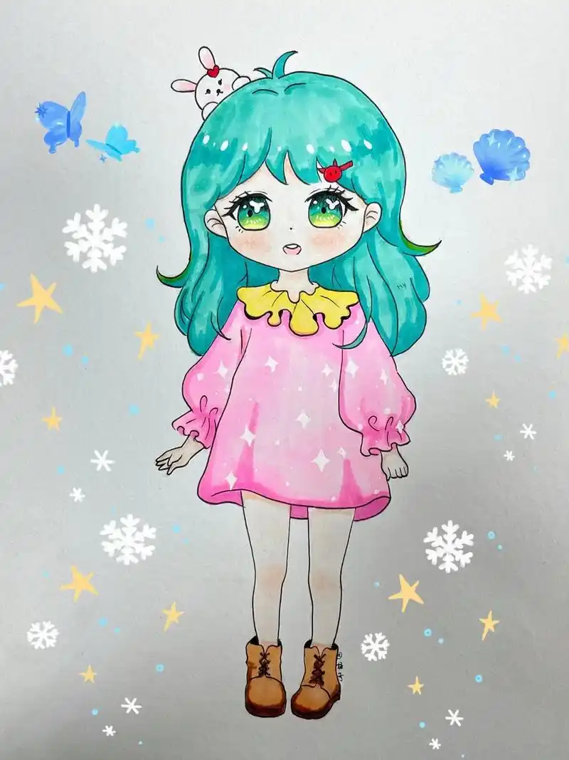 动漫女孩绘画过程图.#图文伙伴计划 #零基础学画画 #二次元 - 抖音