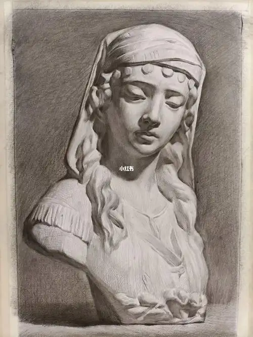 罗马少女#石膏像素描  #素描  #美术生  #高中