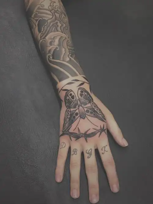 手背纹身_纹身图案手稿图片_陈兜兜的纹身作品集