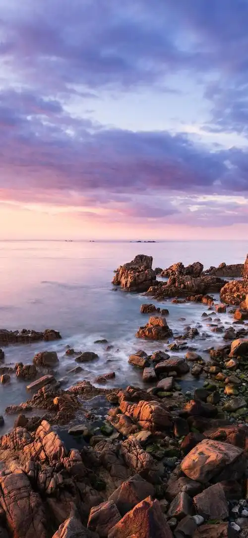 手机壁纸|海滩,礁石