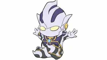 可爱的q版梦比优斯奥特曼儿童卡通简笔画