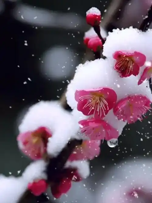 诗词 #雪中梅花 #冬天