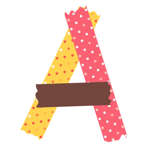 彩色贴纸可爱标签英文字母a