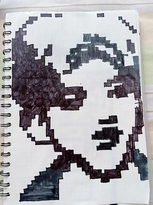 蔡徐坤格子像素画