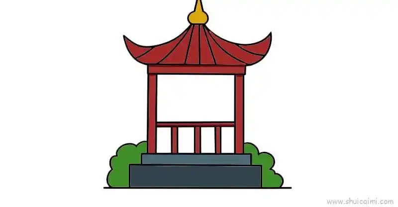凉亭儿童画怎么画 凉亭简笔画简单又好看