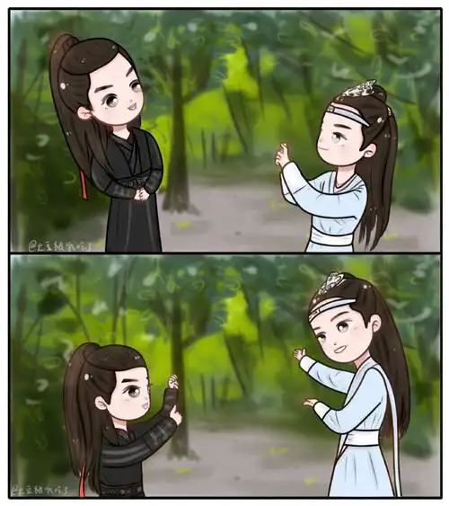 博君一肖超话手绘图王一博肖战