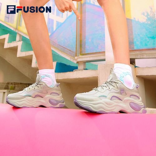 fila fusion斐乐潮牌女款运动鞋夏季新款厚底时尚休闲鞋透气泡泡鞋 古