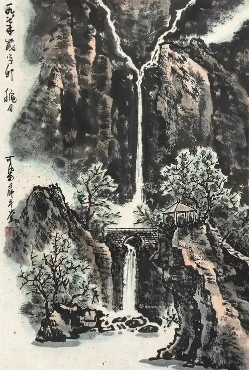 lot0883 李可染 (款) 山水 立 - 雅昌拍卖图录app