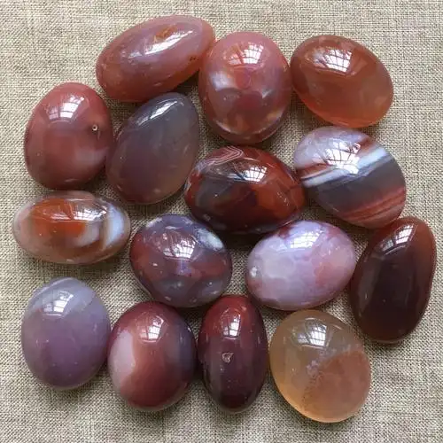 天然大块绯红玛瑙原石水晶矿石颗粒摆件把玩摆件