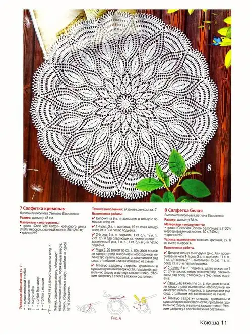 圆形钩针餐垫花样非常漂亮