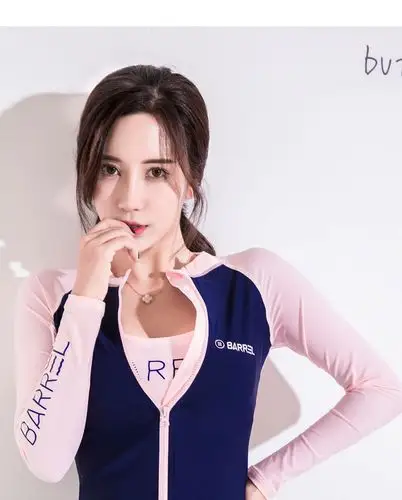 潜水服女韩国潜水泳衣长袖装水母衣女浮潜服显瘦速干冲浪服 黑色上衣