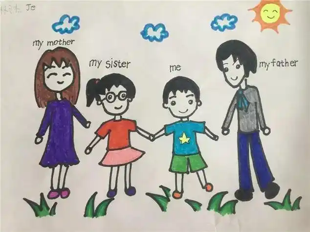 家族3大象的画法儿童简笔全家福儿童简笔画四年级我们大家族简笔画