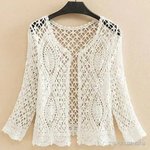 【钩针图解】这款钩针菠萝花外套,有了它,让你的衣橱更时尚
