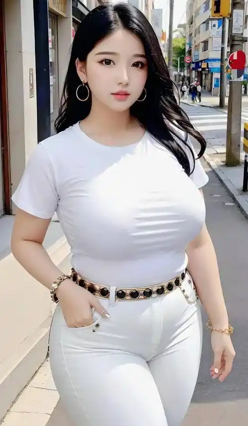 美女微胖街拍:白t恤与紧身牛仔裤的完美组合!_时尚_女孩_衣服