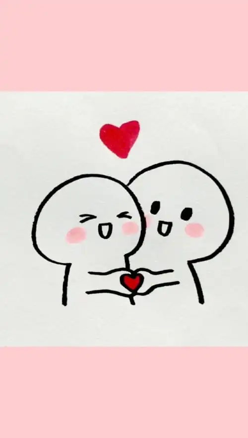 两个小可爱在"比心"