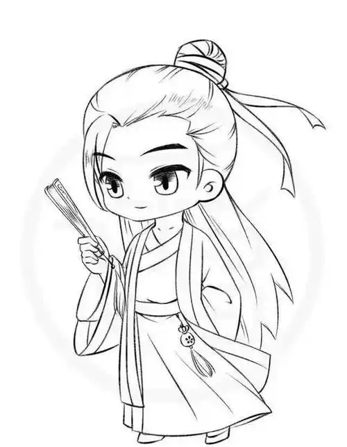 古风汉服人物手绘线稿!(120张效果图线稿合集)_中国