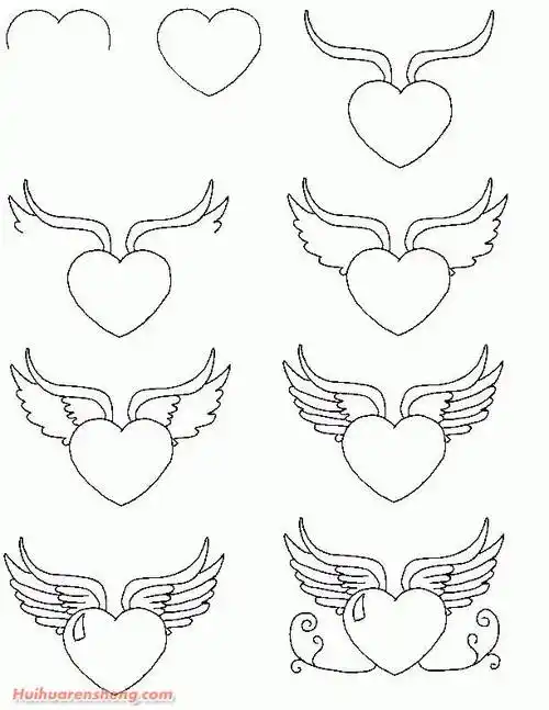 翅膀图片简笔画 卡通翅膀图片简笔画