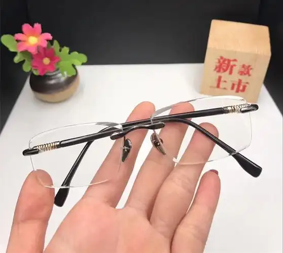 白色水晶石头镜透明无色款眼镜男女款护目清凉无边框平光镜高清休闲镜