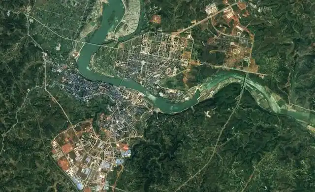 (潼南城区卫星图)