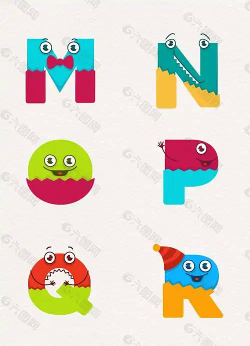 6款创意大眼睛26个英文字母设计素材设计元素素材免费下载(图片编号:9