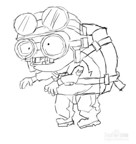 大战僵尸飞行僵尸简笔画的画法飞行巨人僵尸的简笔画机器僵尸简笔画
