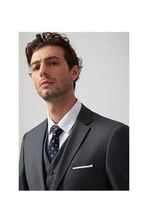 guillaume de mons羊毛西服套装男士修身西装男套装休闲正装商务职业