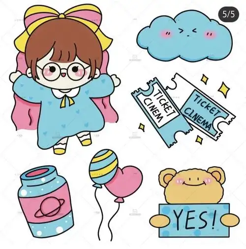 很可爱的卡通贴着也很简单