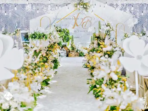 清新简约婚礼,浪漫布置现场