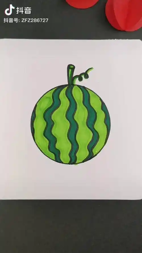 大西瓜简笔画简笔画画画西瓜儿童简笔画