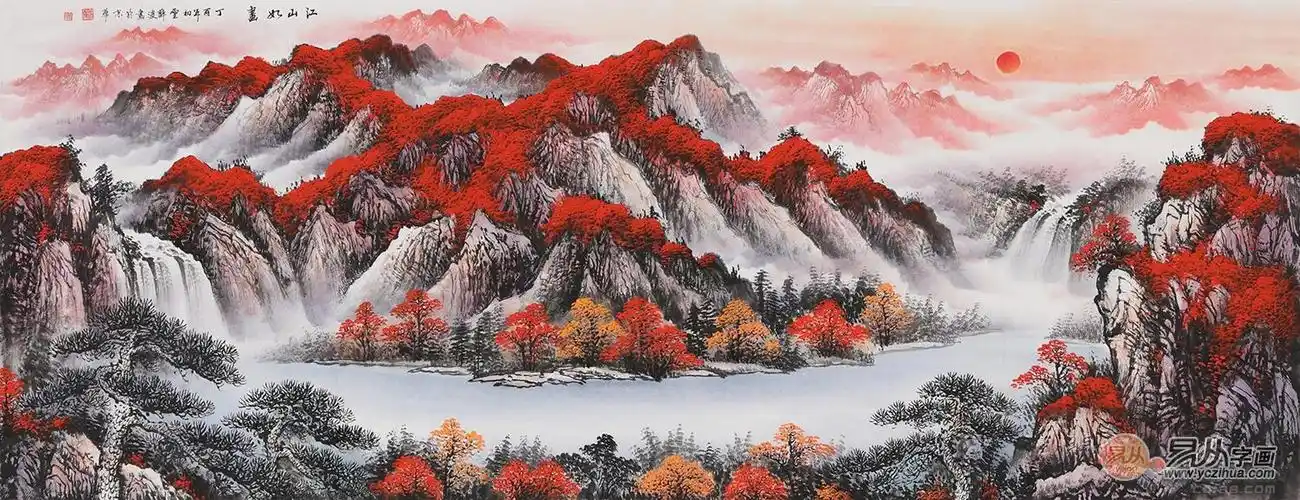 当代名家给你解读,最旺财的聚宝盆山水画