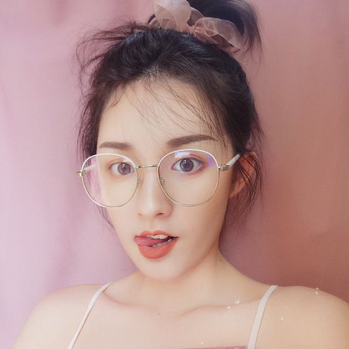 复古金属大框眼镜文艺圆框眼镜架女潮平光镜防辐射近视眼镜框配男