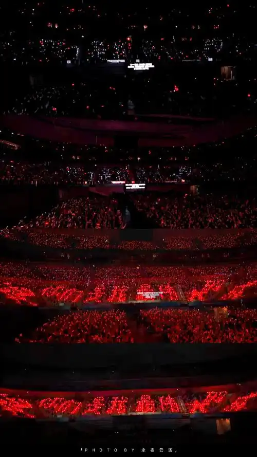 演唱会灯海名场面#少年在红海之上闪耀永远爱舞台上的易烊千玺#易热