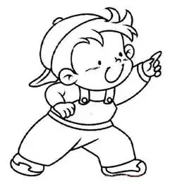 淘气的小男孩简笔画