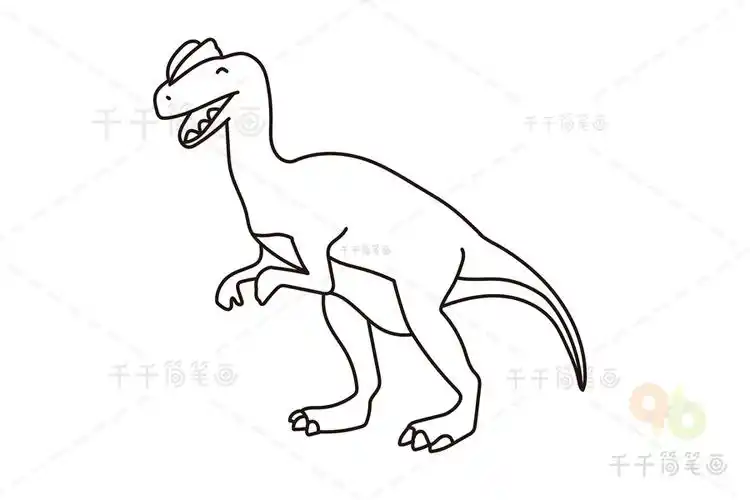 双冠龙简笔画图片