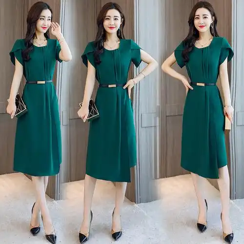 夏款连衣裙女女士新品遮肚子中年女装夏款3545夏装夏天洋气裙子