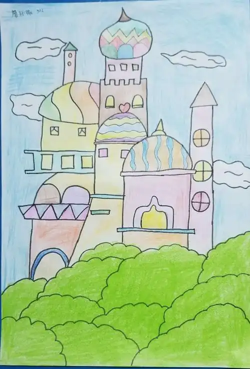 (怡昌学校) 小学美术作品 (梦幻城堡)