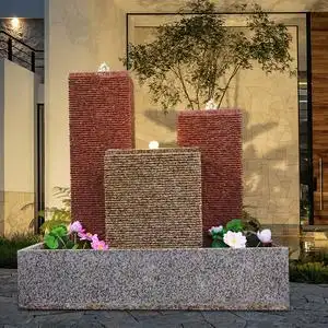 流水墙水幕墙户外庭院玄关隔断屏风酒店假山水景观摆件鱼池背景墙