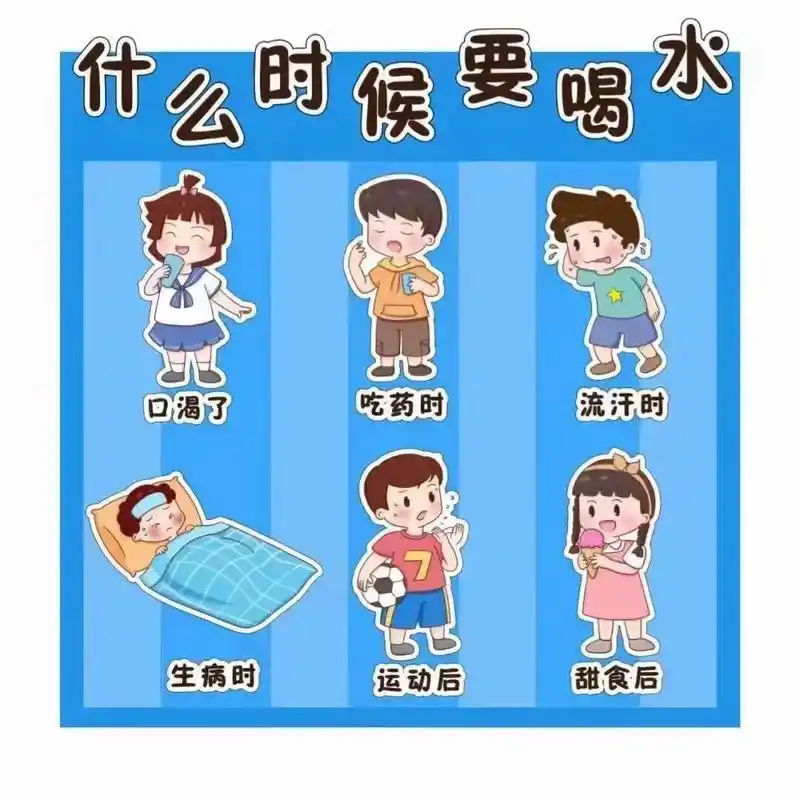 幼儿园《什么时候要喝水》可打印素材 - 抖音