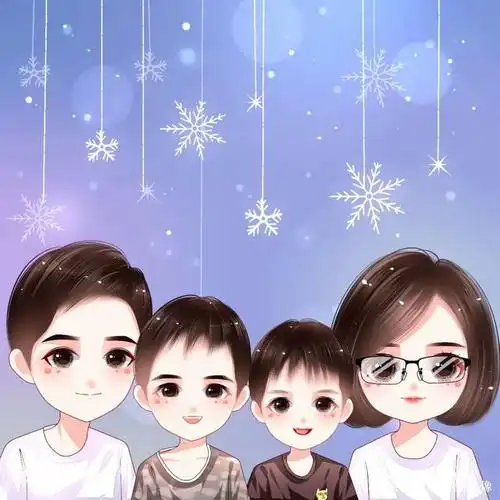 特别亲子照,一家三口,四口微信头像,温馨幸福