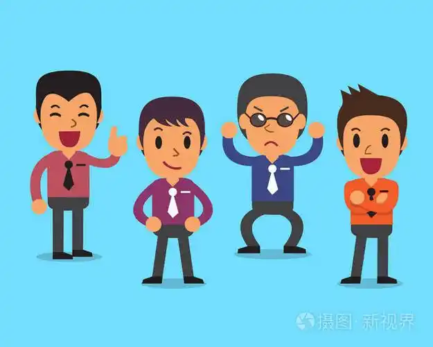 卡通商人性格的姿势